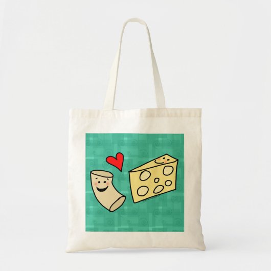 Mac Loves Cheese, Funny Cute Macaroni + Cheese Tote Bag (Voorkant)