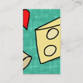 Mac Loves Cheese, Funny Cute Macaroni + Cheese Visitekaartje (Achterkant)
