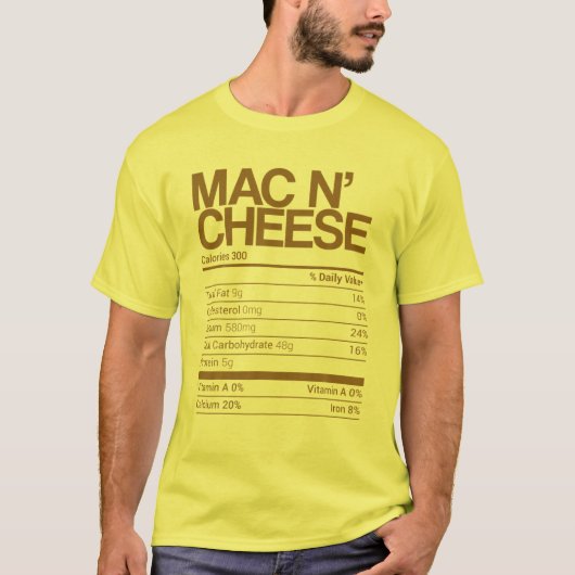 Mac N' Cheese Nutrition Facts Family Matching Chri T-shirt (Voorkant)