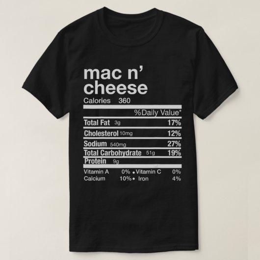 Mac N Cheese Nutrition Matching Family Thanksgivin T-shirt (Design voorkant)