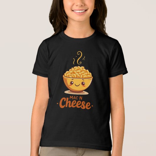 Mac N Cheese Schattige Bowl Tri-Blend Shirt (Voorkant)