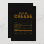 Mac N Cheese Voedingswaarde Familie Overeenkomend Kaart (Voorkant / Achterkant)