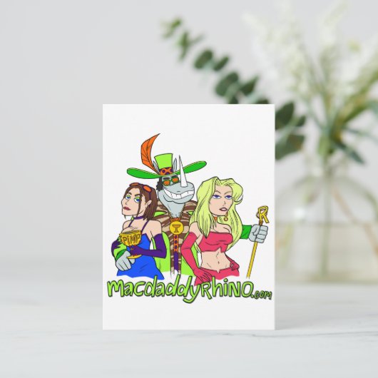 Mac papa Rhino Briefkaart (Staand voorkant)