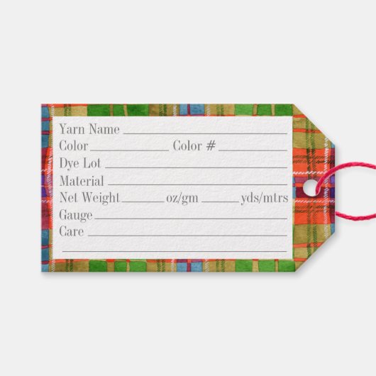 MAC RAE TARTAN 3.5 "x2" garen Labels Cadeaulabel (Voorkant (Horizontaal))