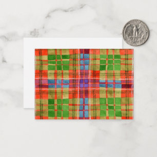 MAC RAE TARTAN 3.5x2.5 Platte kaart / Horizontaal Notitiekaartje