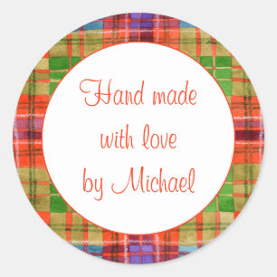 MAC RAE TARTAN 3" Ronde "Hand gemaakte" Stickers