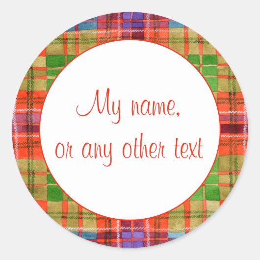 MAC RAE TARTAN 3" Ronde Matte Stickers (Voorkant)