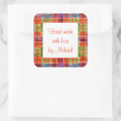 MAC RAE TARTAN 3" Vierkante "Handgemaakte" Sticker (Tas)