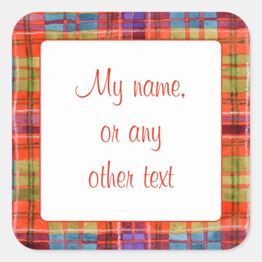 MAC RAE TARTAN 3" Vierkante Matte Stickers (Voorkant)