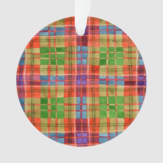 MAC RAE TARTAN Acryl Cirkel Ornament (voorkant)