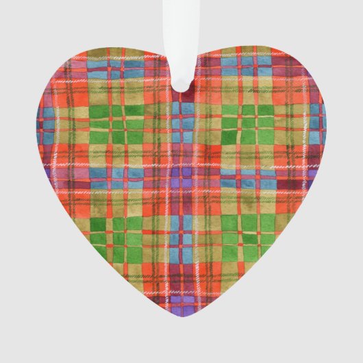 MAC RAE TARTAN Acryl Hart Ornament (voorkant)