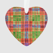 MAC RAE TARTAN Acryl Hart Ornament (achterkant)