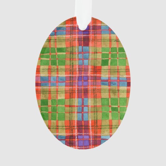 MAC RAE TARTAN acryl ovaal Ornament (achterkant)