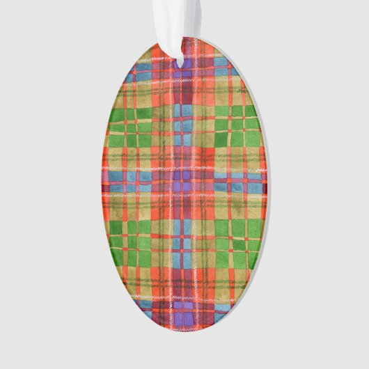 MAC RAE TARTAN acryl ovaal Ornament (voorkant)