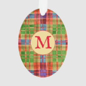 MAC RAE TARTAN Acryl Ovaal Ornament + Initiaal (achterkant)