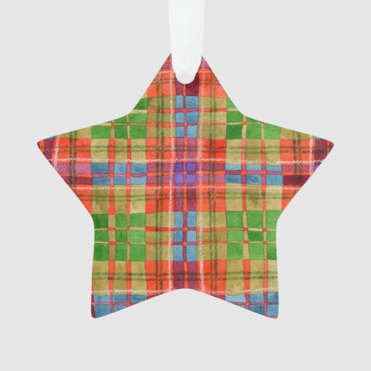 MAC RAE TARTAN Acryl Star Ornament (voorkant)