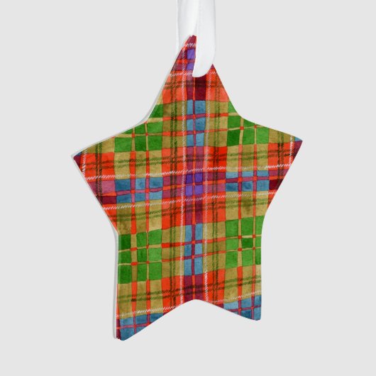 MAC RAE TARTAN Acryl Star Ornament (voorkant)