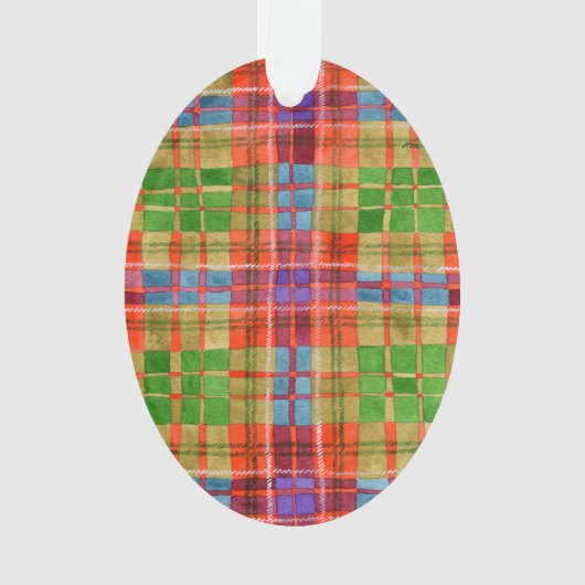 MAC RAE TARTAN Acrylen Ovaal Ornament (voorkant)