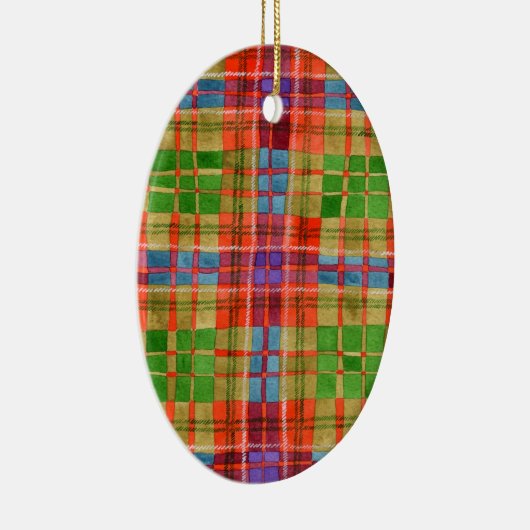 MAC RAE TARTAN Ceramic Oval Ornament (Rechts)