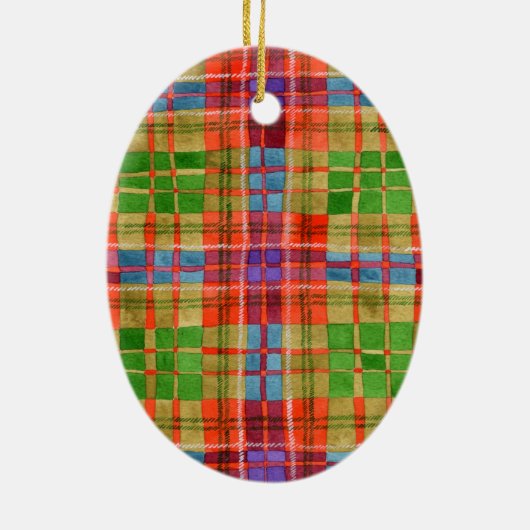 MAC RAE TARTAN Ceramic Oval Ornament (Achterkant)