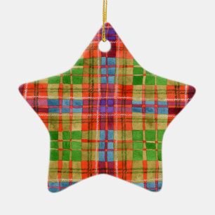 MAC RAE TARTAN Ceramic Star-Ornament Keramisch Ornament