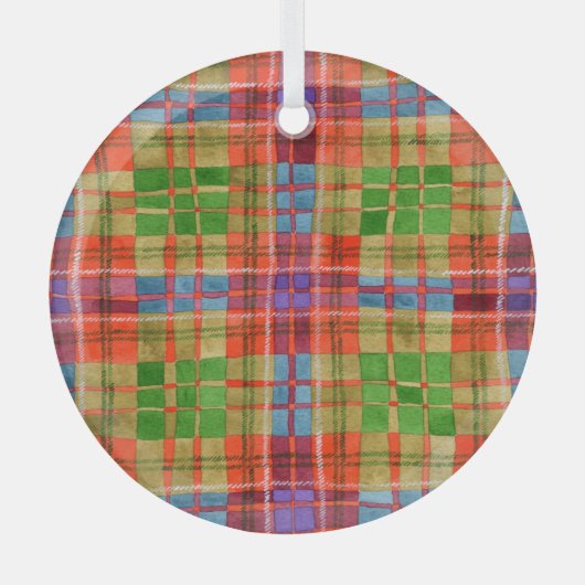 MAC RAE TARTAN Glas Cirkel Ornament (Voorkant)