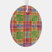 MAC RAE TARTAN Glas Cirkel Ornament (Voorkant Rechts)