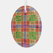 MAC RAE TARTAN Glas Cirkel Ornament (Voorkant links)