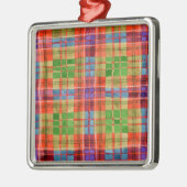 MAC RAE TARTAN Glas Vierkante Ornament (Links)