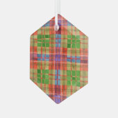 MAC RAE TARTAN Glass Hexagon Ornament (Voorkant links)