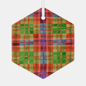 MAC RAE TARTAN Glass Hexagon Ornament (Achterkant)
