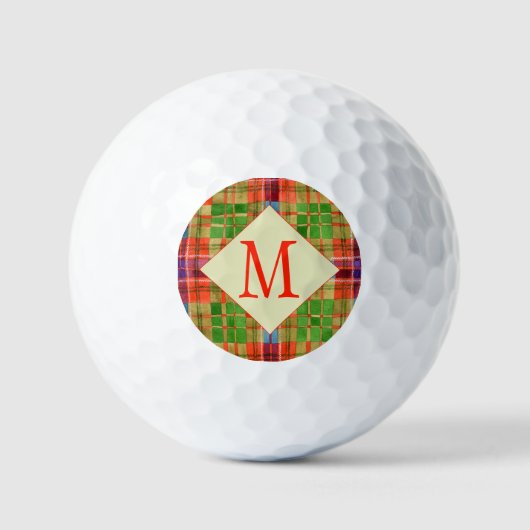 MAC RAE TARTAN Golfballen + Initiaal (Voorkant)