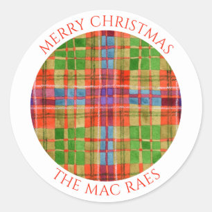 MAC RAE TARTAN Grote ronde envelop afdichtingen Ronde Sticker