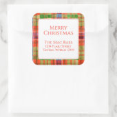 MAC RAE TARTAN Grote Vierkante Adreszegels Sticker (Tas)