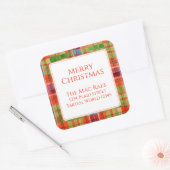 MAC RAE TARTAN Grote Vierkante Adreszegels Vierkante Sticker (Envelop)