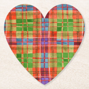 MAC RAE TARTAN Hart Papier Onderzetters