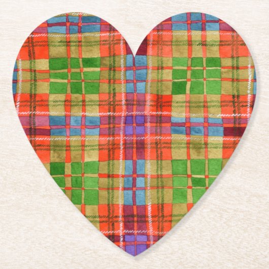 MAC RAE TARTAN Hart Papier Onderzetters (Voorkant)