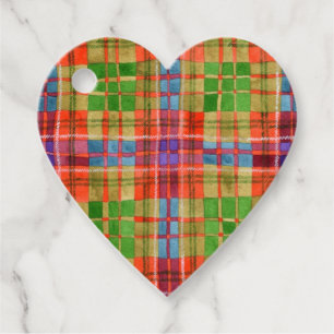 MAC RAE TARTAN Heart Gift Labels