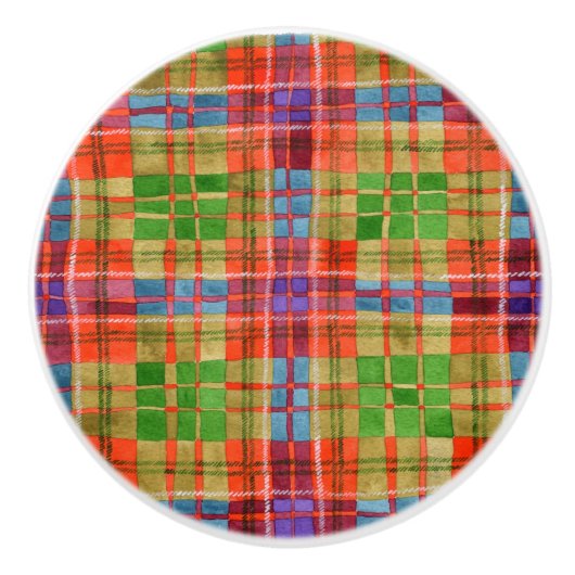 MAC RAE TARTAN-keramische knop (Voorkant)