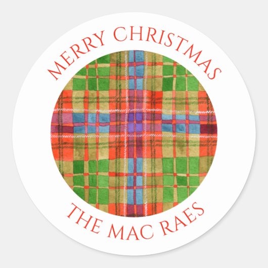 MAC RAE TARTAN Kleine ronde envelop afdichtingen Ronde Sticker (Voorkant)