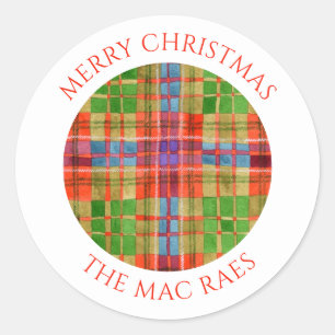 MAC RAE TARTAN Kleine ronde envelop afdichtingen Ronde Sticker
