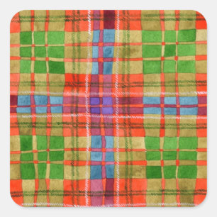 MAC RAE TARTAN Kleine Vierkante Stickers