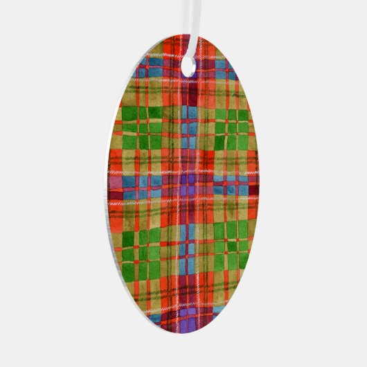 MAC RAE TARTAN Metaal Ovaal Ornament (Voorkant Rechts)