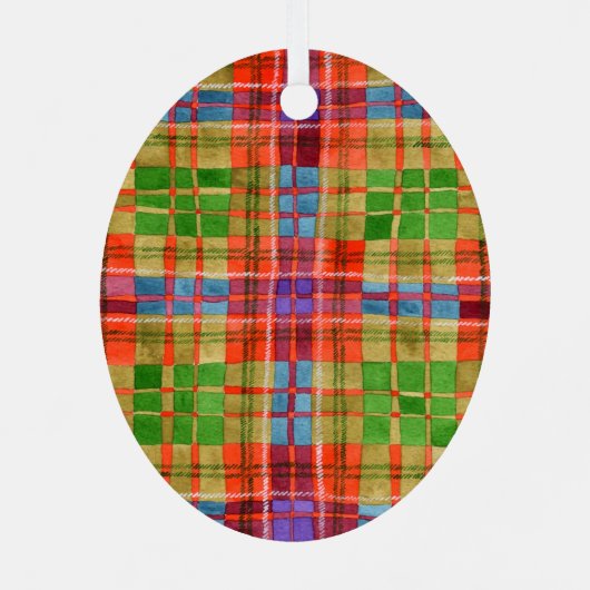 MAC RAE TARTAN Metaal Ovaal Ornament (Achterkant)