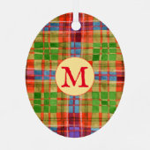 MAC RAE TARTAN Metal Ovaal Ornament + Initiaal (Achterkant)