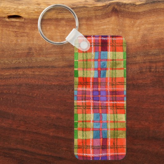 MAC RAE TARTAN Metal Rectangle Sleutelhanger (Voorkant)