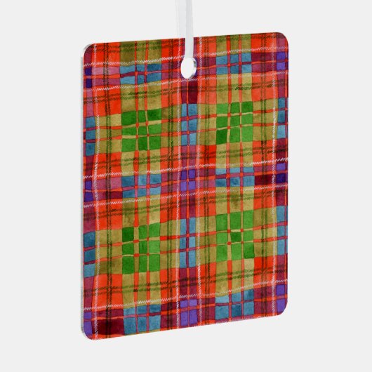 MAC RAE TARTAN Metal Square Ornament (Voorkant Rechts)