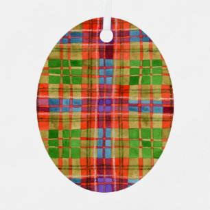 MAC RAE TARTAN Metalen Ovale Sierhangertje Ornament