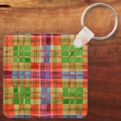 MAC RAE TARTAN Metalen Vierkante Sleutelhanger (Achterkant)