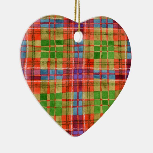 MAC RAE TARTAN Ornament keramisch hart (Rechts)
